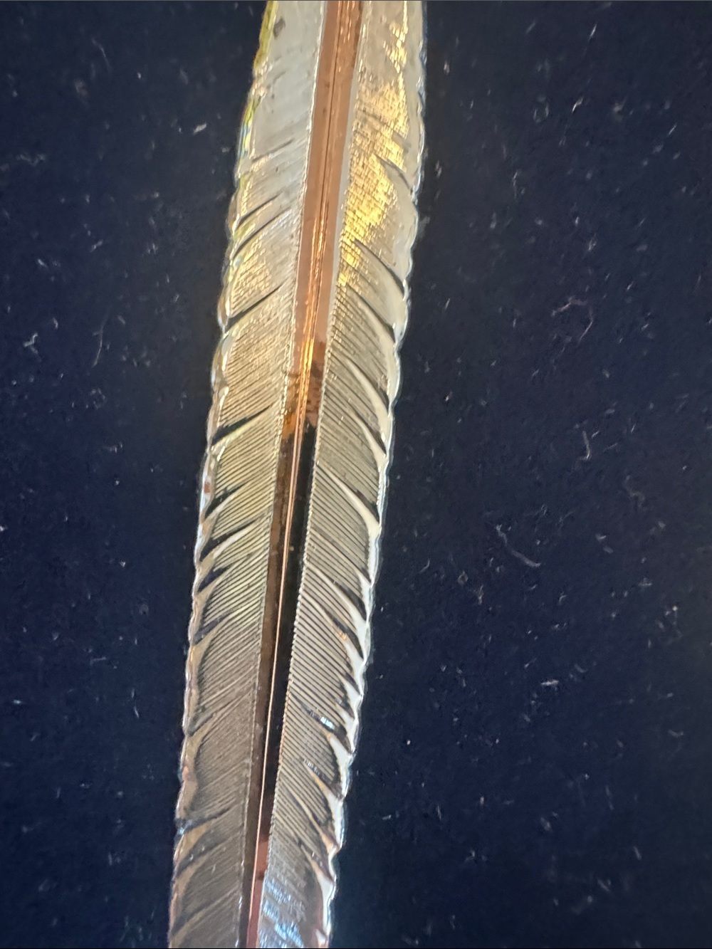 Montana Silversmiths Silver Feather Drop Earrings with Gold Accents - Picture 3 of 3